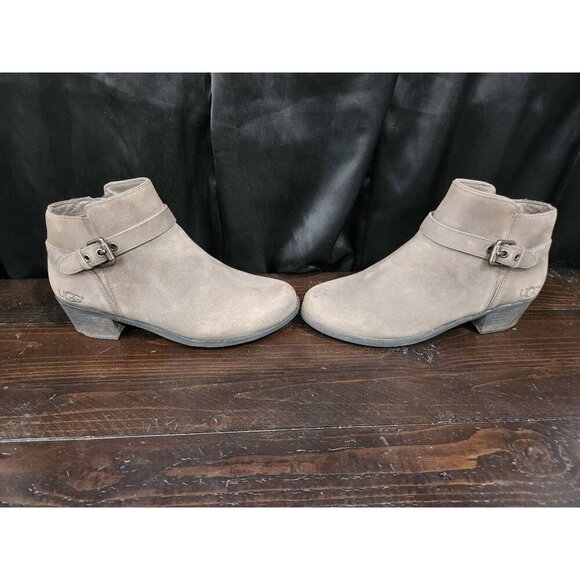 EUC Ugg Bellamy Gray Nubuck Ankle Boots/Sz. 5.5 - Picture 4 of 9
